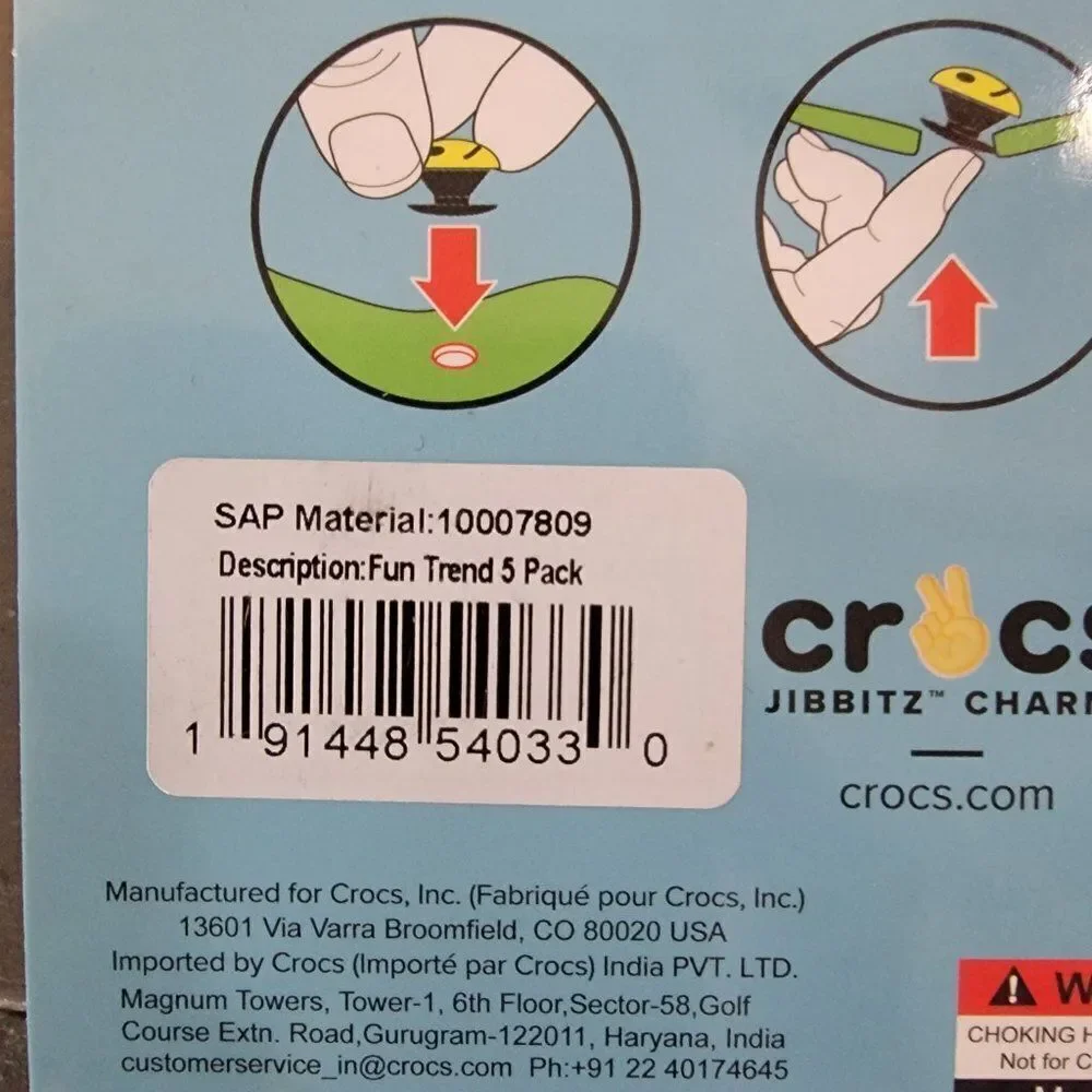 Crocs Jibbitz 5 Pack Shoes Charms in Fun Trend